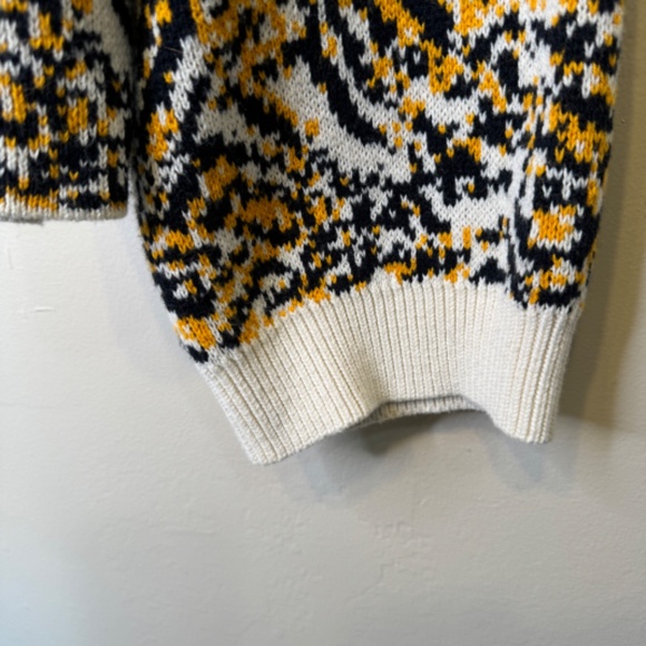 Rachel Comey Animal Print Wide Long Sleeve Wool Blend Stretch Fall Knit Sweater - Picture 11 of 14